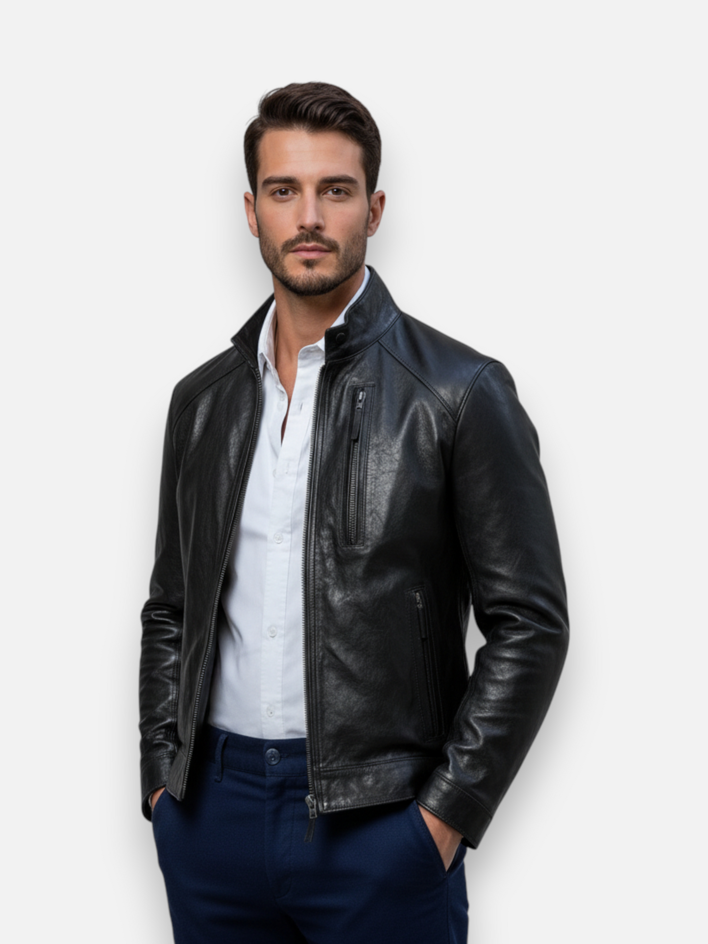 The 'Apex' Genuine Goat Leather Racer Jacket