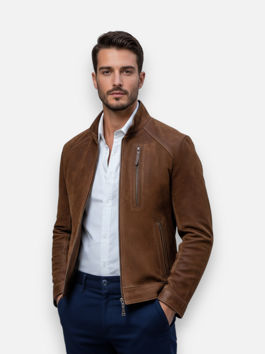 The 'Apex' Genuine Goat Leather Racer Jacket