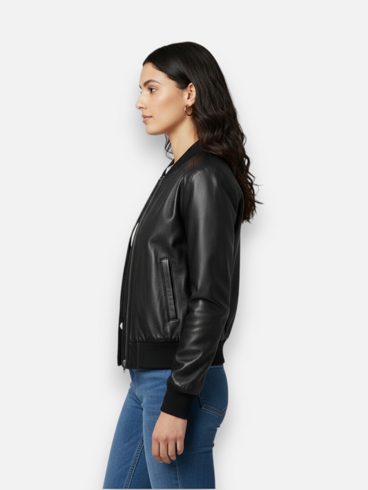 The Urbanite Bomber Faux Leather Jacket