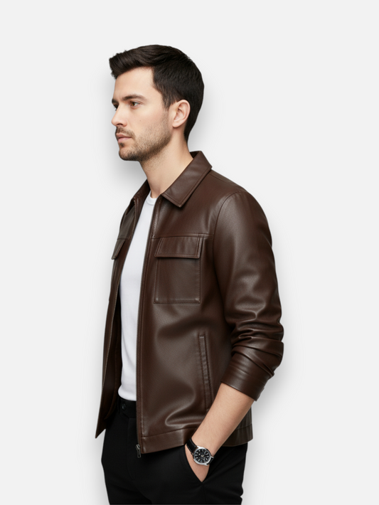 The Heritage Pilot Faux Leather Jacket