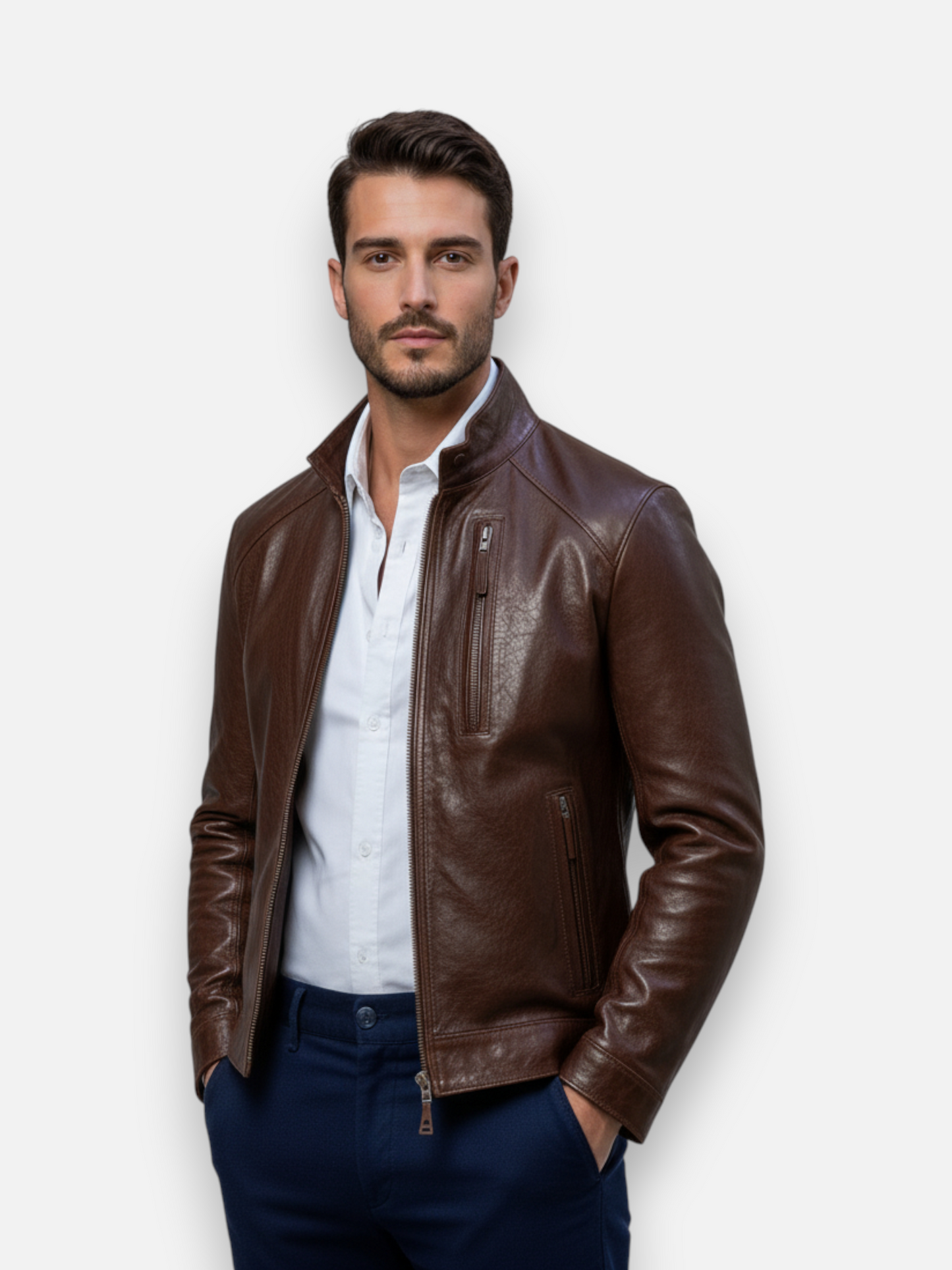 The 'Apex' Genuine Goat Leather Racer Jacket